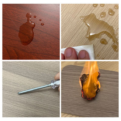 Varios colores Halla de madera a prueba de humedad Hoja de pared de PVC con patrón de Damasco